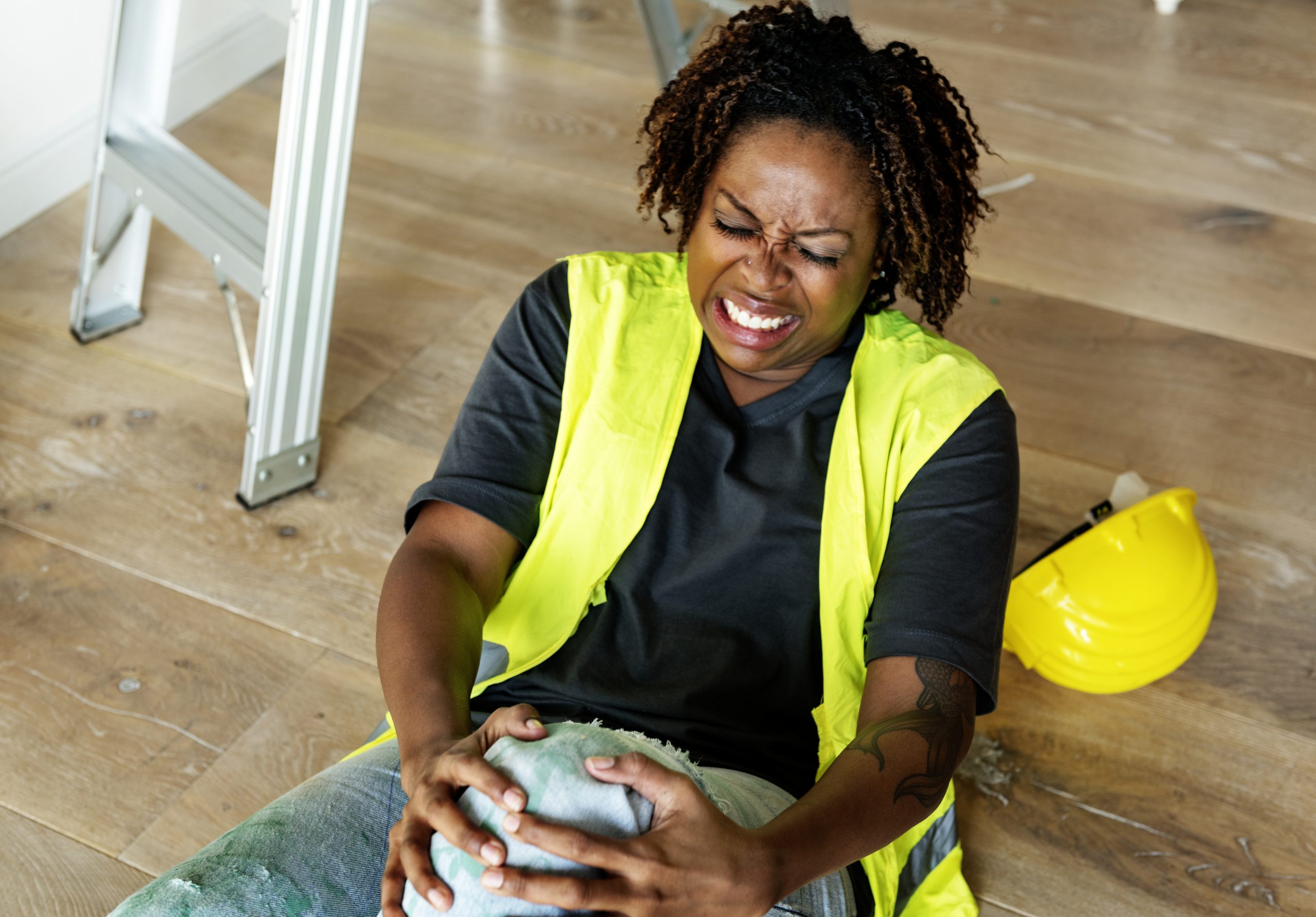 A person getting injured